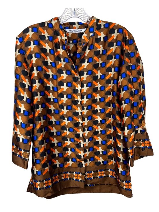 Zara Tops - Zara Geometric Design Blouse